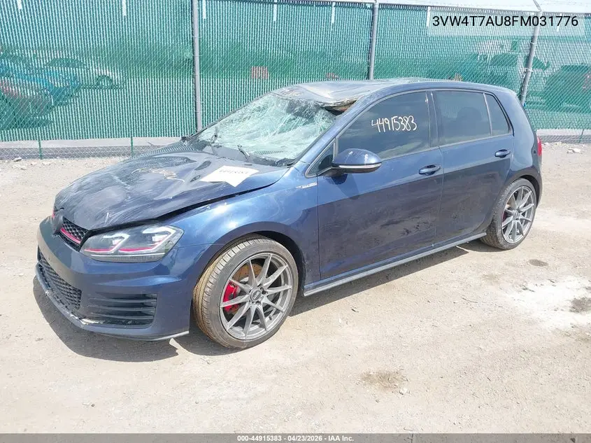 2015 Volkswagen Golf Gti 2.0T S 4-Door VIN: 3VW4T7AU8FM031776 Lot: 44915383