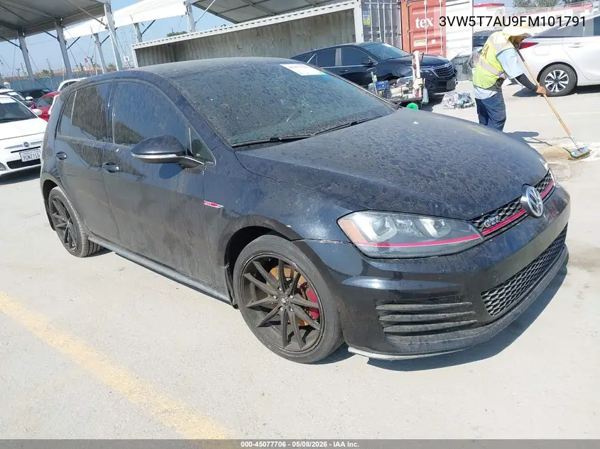 2015 Volkswagen Golf Gti 2.0T S 4-Door VIN: 3VW5T7AU9FM101791 Lot: 45077706