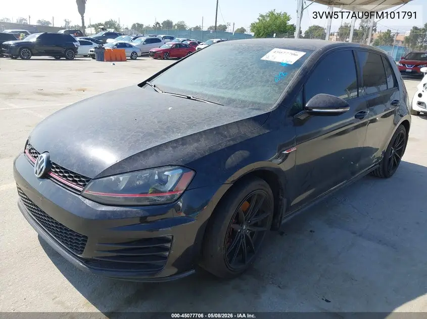 2015 Volkswagen Golf Gti 2.0T S 4-Door VIN: 3VW5T7AU9FM101791 Lot: 45077706