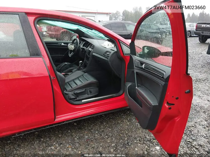 2015 Volkswagen Golf Gti 2.0T Autobahn 4-Door VIN: 3VW4T7AU4FM023660 Lot: 45111248