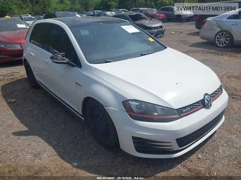 2015 Volkswagen Golf Gti 2.0T Se 4-Door VIN: 3VW4T7AU1FM013894 Lot: 45146087
