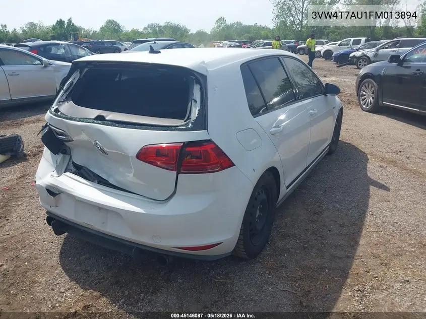 2015 Volkswagen Golf Gti 2.0T Se 4-Door VIN: 3VW4T7AU1FM013894 Lot: 45146087