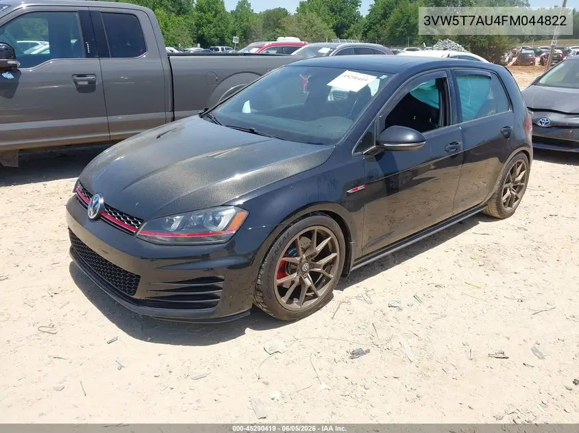 2015 Volkswagen Golf Gti 2.0T Se 4-Door VIN: 3VW5T7AU4FM044822 Lot: 45290419