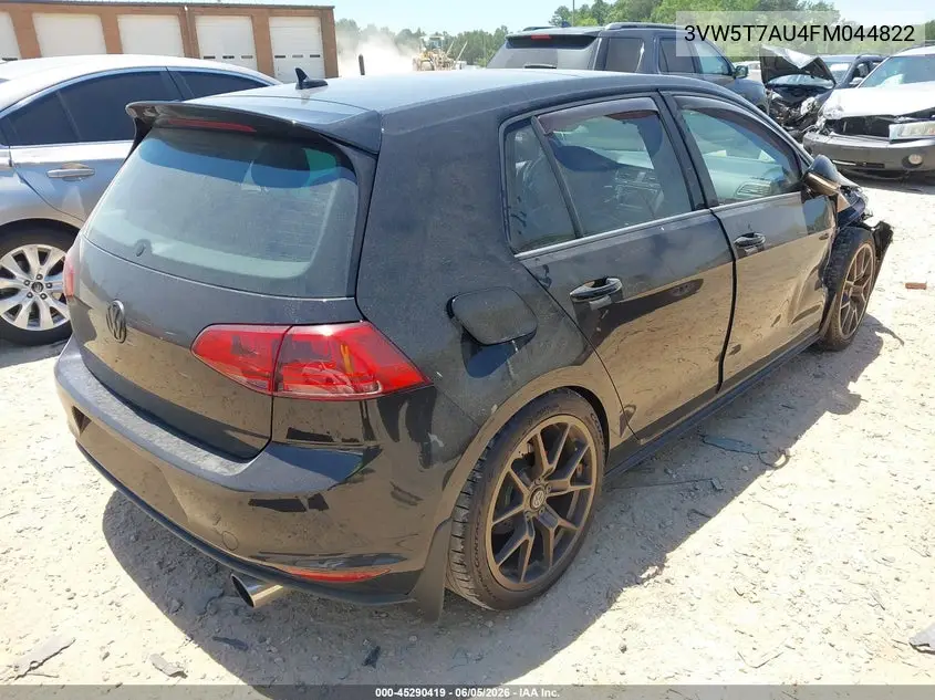 2015 Volkswagen Golf Gti 2.0T Se 4-Door VIN: 3VW5T7AU4FM044822 Lot: 45290419