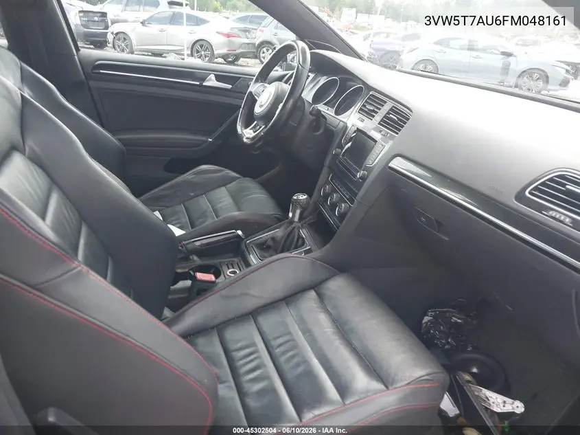2015 Volkswagen Golf Gti 2.0T Autobahn 4-Door VIN: 3VW5T7AU6FM048161 Lot: 45302504