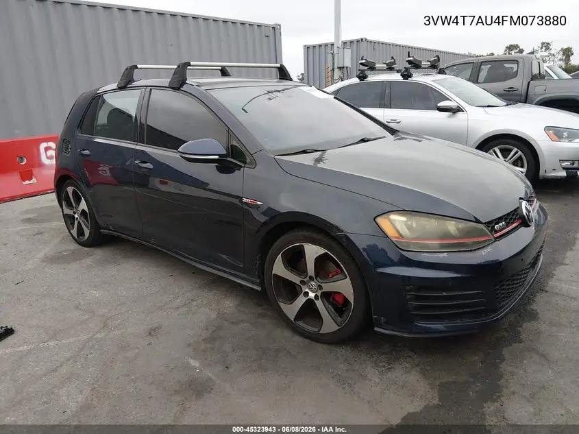 2015 Volkswagen Golf Gti 2.0T Se 4-Door VIN: 3VW4T7AU4FM073880 Lot: 45323943
