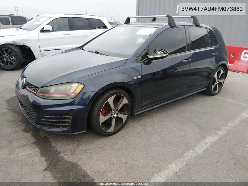 2015 Volkswagen Golf Gti 2.0T Se 4-Door VIN: 3VW4T7AU4FM073880 Lot: 45323943