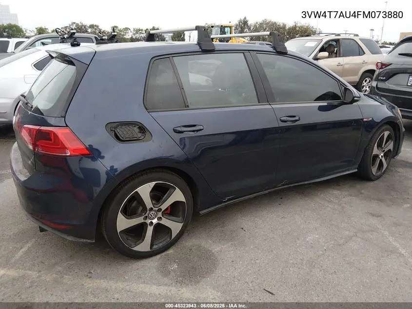 2015 Volkswagen Golf Gti 2.0T Se 4-Door VIN: 3VW4T7AU4FM073880 Lot: 45323943