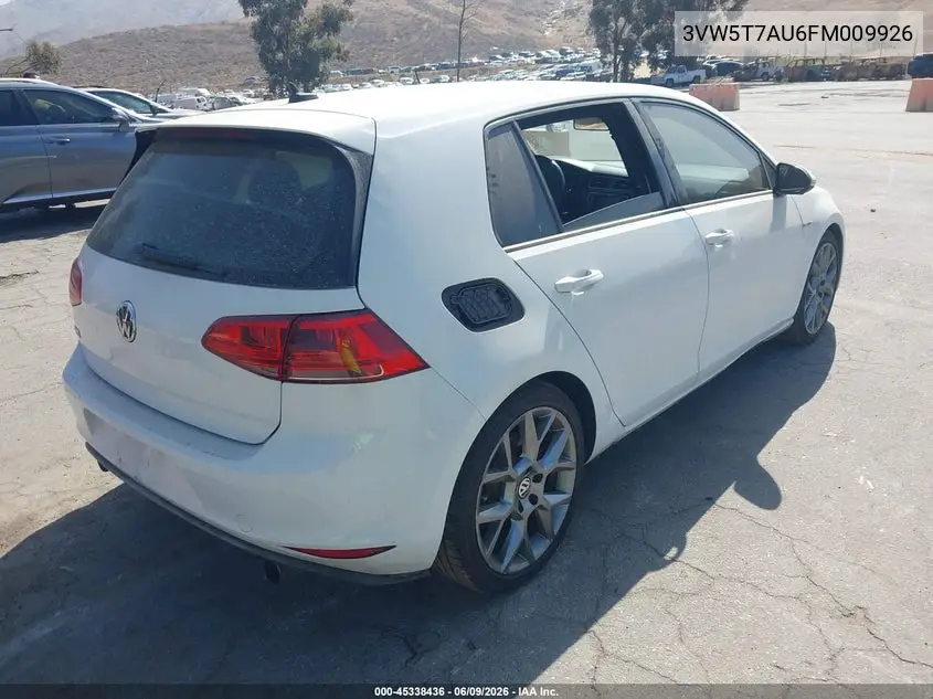 2015 Volkswagen Golf Gti 2.0T S 4-Door VIN: 3VW5T7AU6FM009926 Lot: 45338436