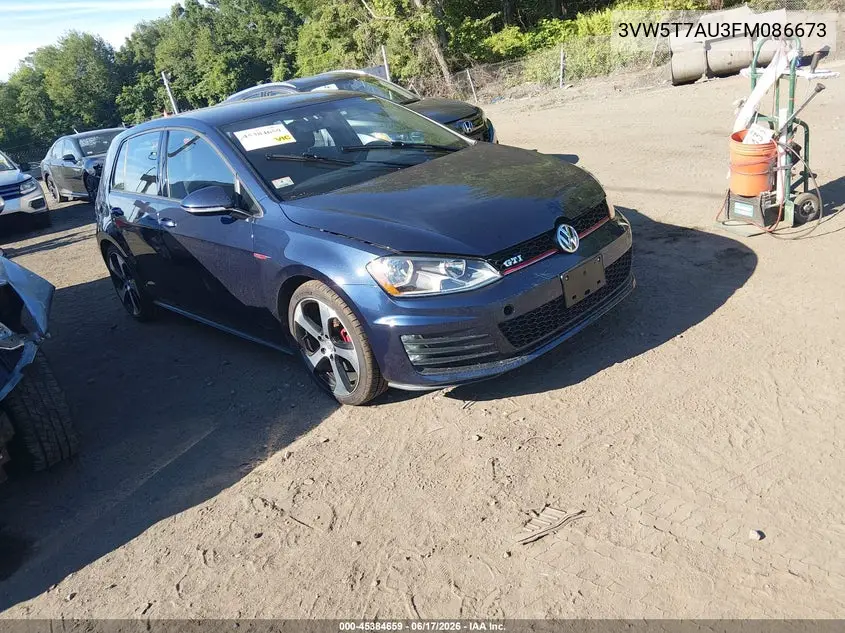 2015 Volkswagen Golf Gti 2.0T S 4-Door VIN: 3VW5T7AU3FM086673 Lot: 45384659