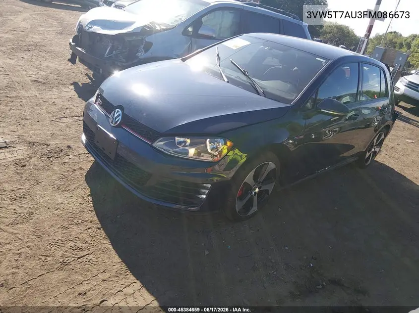 2015 Volkswagen Golf Gti 2.0T S 4-Door VIN: 3VW5T7AU3FM086673 Lot: 45384659