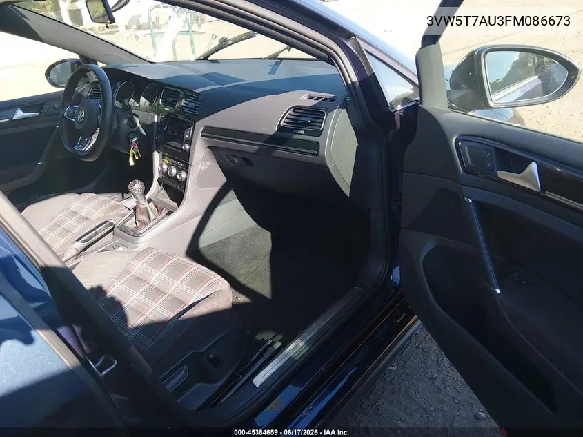 2015 Volkswagen Golf Gti 2.0T S 4-Door VIN: 3VW5T7AU3FM086673 Lot: 45384659