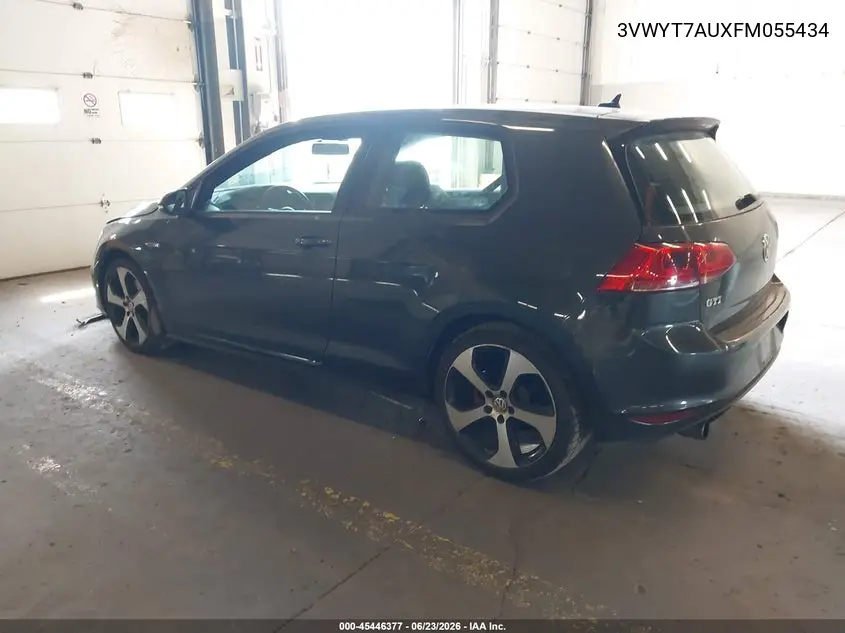 2015 Volkswagen Golf Gti 2.0T S 2-Door VIN: 3VWYT7AUXFM055434 Lot: 45446377