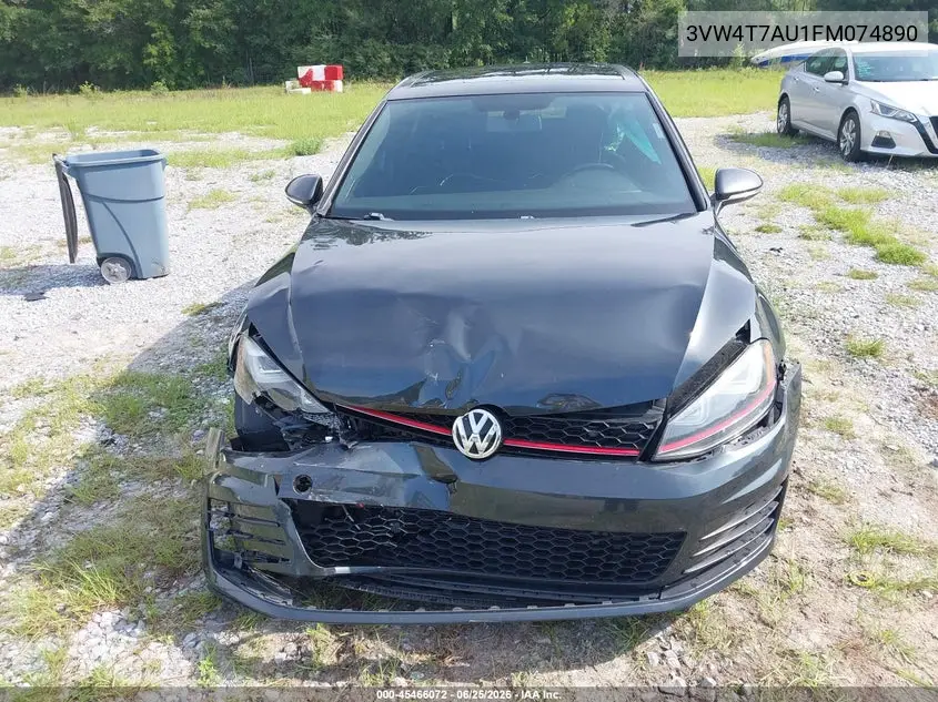 2015 Volkswagen Golf Gti 2.0T Se 4-Door VIN: 3VW4T7AU1FM074890 Lot: 45466072