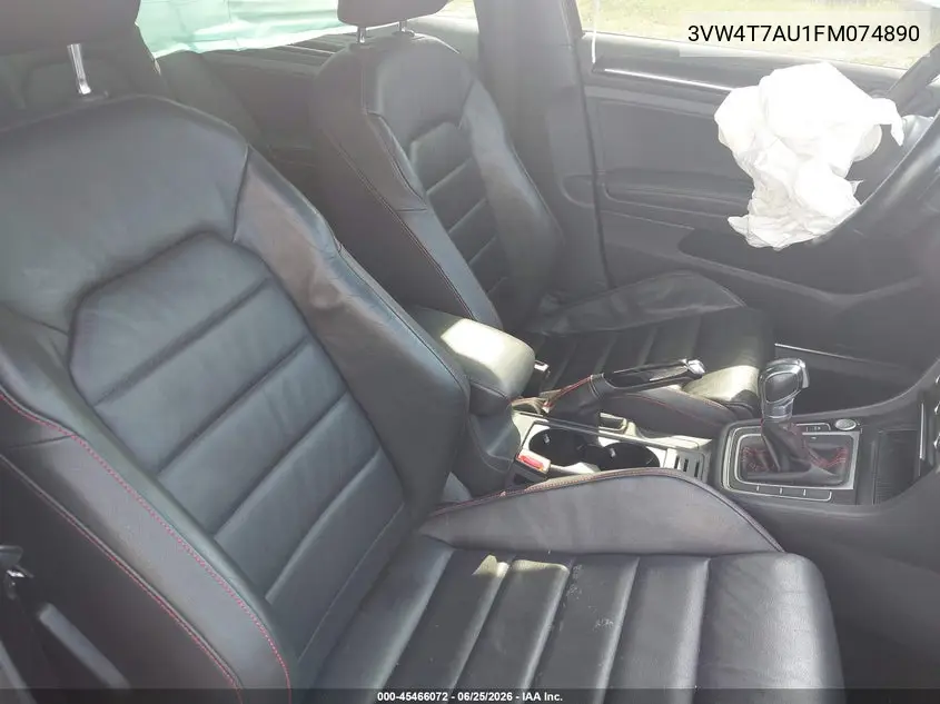 2015 Volkswagen Golf Gti 2.0T Se 4-Door VIN: 3VW4T7AU1FM074890 Lot: 45466072