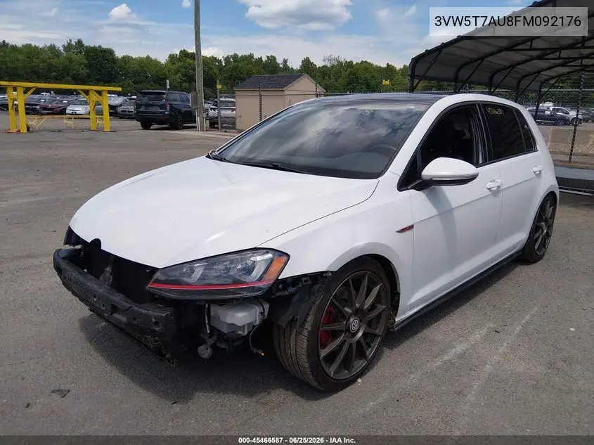 2015 Volkswagen Golf Gti 2.0T Se 4-Door VIN: 3VW5T7AU8FM092176 Lot: 45466587
