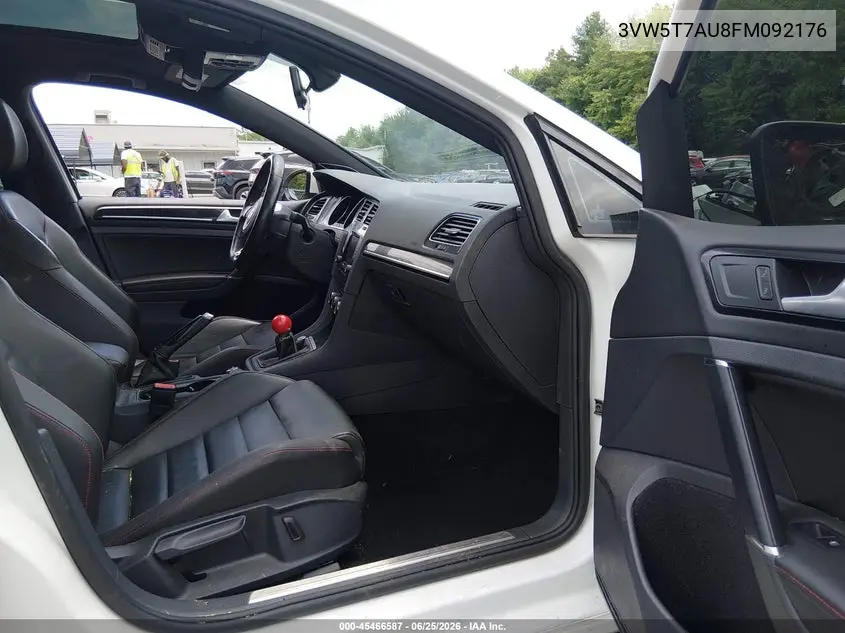 2015 Volkswagen Golf Gti 2.0T Se 4-Door VIN: 3VW5T7AU8FM092176 Lot: 45466587