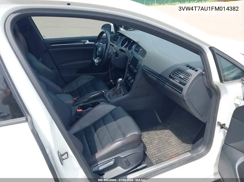 2015 Volkswagen Golf Gti 2.0T Se 4-Door VIN: 3VW4T7AU1FM014382 Lot: 45520980