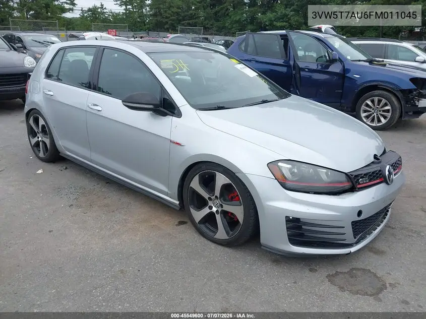 2015 Volkswagen Golf Gti 2.0T Se 4-Door VIN: 3VW5T7AU6FM011045 Lot: 45549600