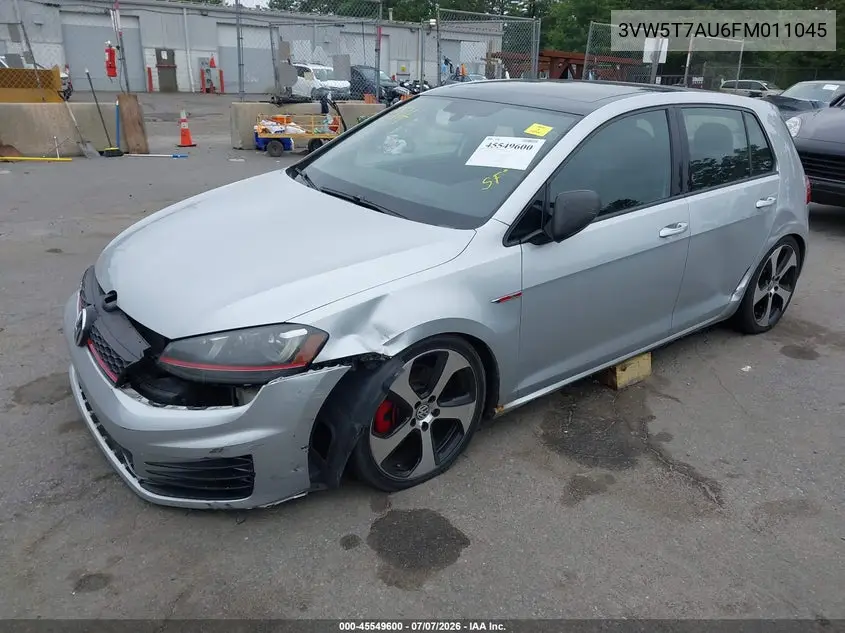 2015 Volkswagen Golf Gti 2.0T Se 4-Door VIN: 3VW5T7AU6FM011045 Lot: 45549600