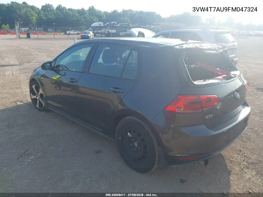 2015 Volkswagen Golf Gti 2.0T Se 4-Door VIN: 3VW4T7AU9FM047324 Lot: 45559417