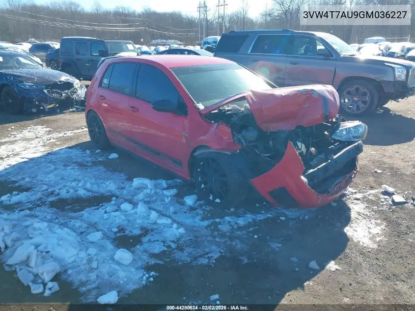 2016 Volkswagen Golf Gti S 4-Door VIN: 3VW4T7AU9GM036227 Lot: 44280634