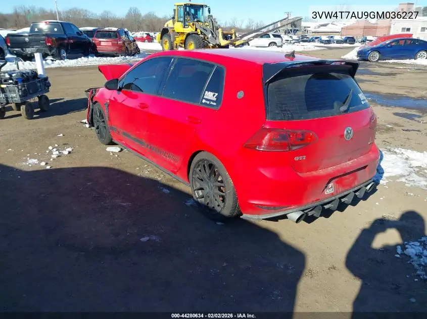 2016 Volkswagen Golf Gti S 4-Door VIN: 3VW4T7AU9GM036227 Lot: 44280634