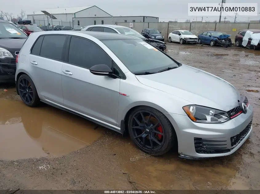 2016 Volkswagen Golf Gti Se 4-Door VIN: 3VW4T7AU1GM010883 Lot: 44513862