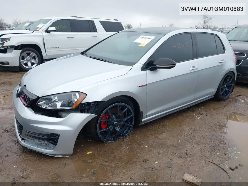 2016 Volkswagen Golf Gti Se 4-Door VIN: 3VW4T7AU1GM010883 Lot: 44513862