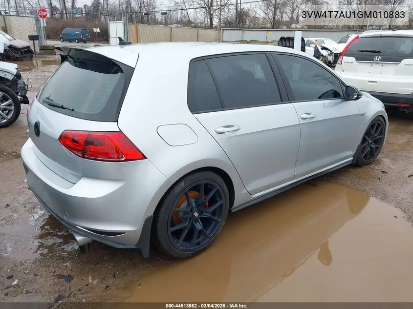 2016 Volkswagen Golf Gti Se 4-Door VIN: 3VW4T7AU1GM010883 Lot: 44513862