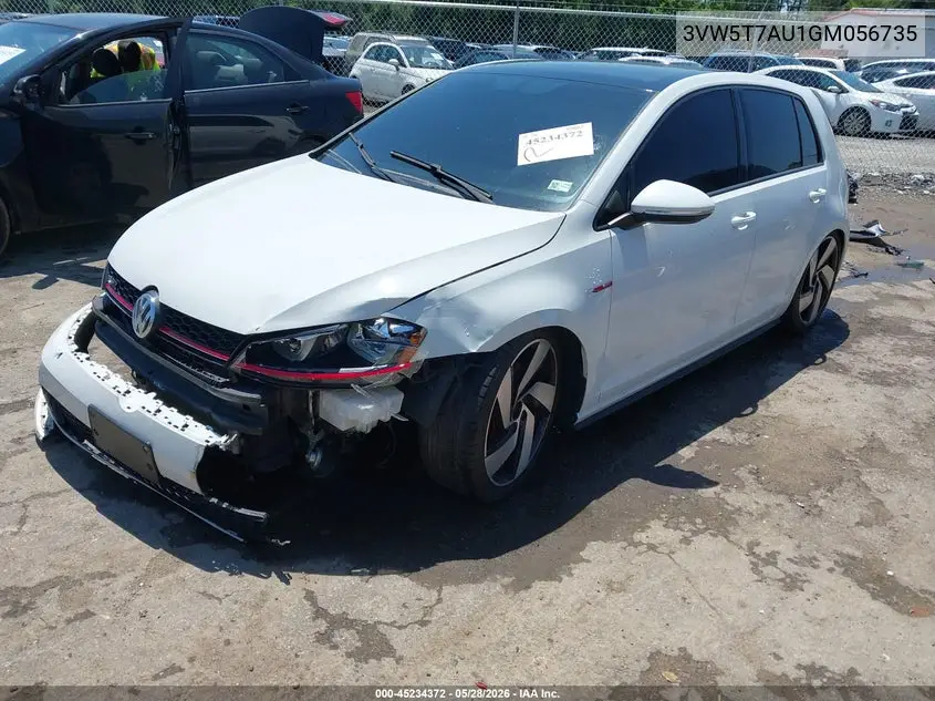 2016 Volkswagen Golf Gti Se 4-Door VIN: 3VW5T7AU1GM056735 Lot: 45234372