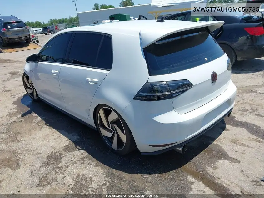 2016 Volkswagen Golf Gti Se 4-Door VIN: 3VW5T7AU1GM056735 Lot: 45234372