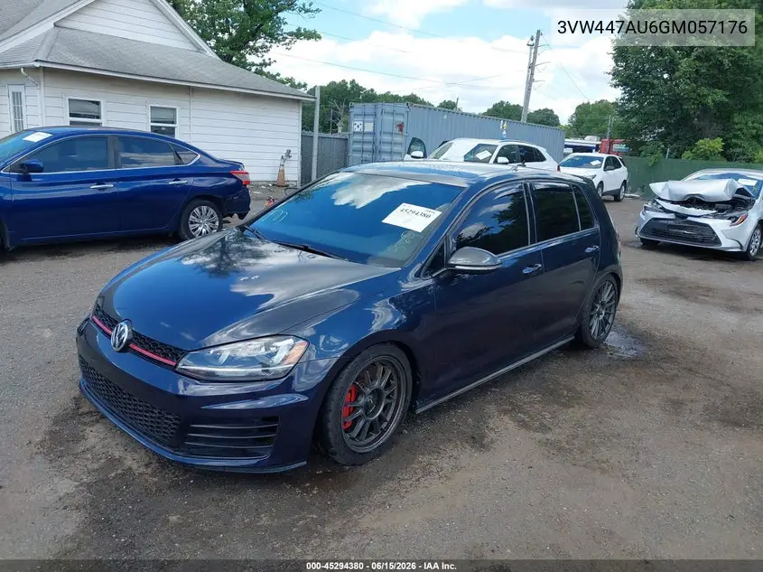 2016 Volkswagen Golf Gti Autobahn W/Performance Package 4-Door VIN: 3VW447AU6GM057176 Lot: 45294380