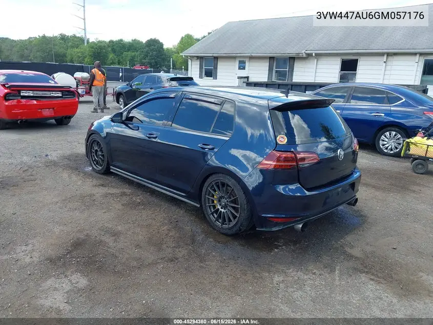 2016 Volkswagen Golf Gti Autobahn W/Performance Package 4-Door VIN: 3VW447AU6GM057176 Lot: 45294380