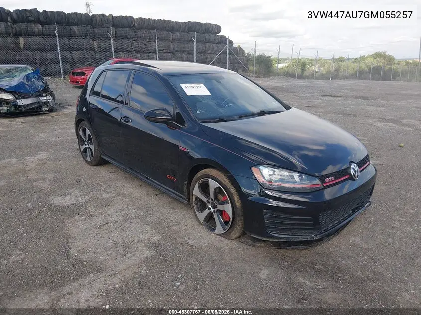 2016 Volkswagen Golf Gti Autobahn W/Performance Package 4-Door VIN: 3VW447AU7GM055257 Lot: 45307767