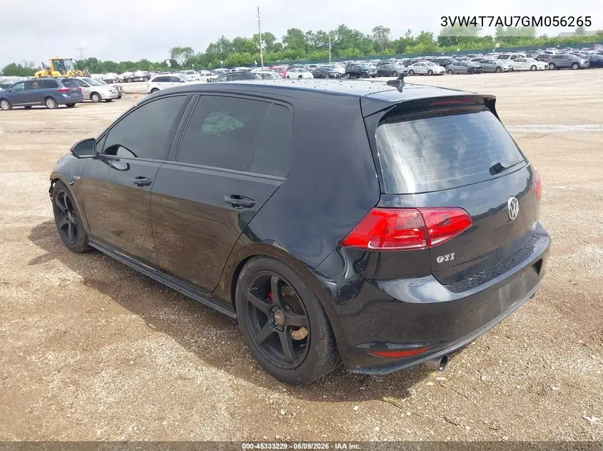2016 Volkswagen Golf Gti S 4-Door VIN: 3VW4T7AU7GM056265 Lot: 45333229