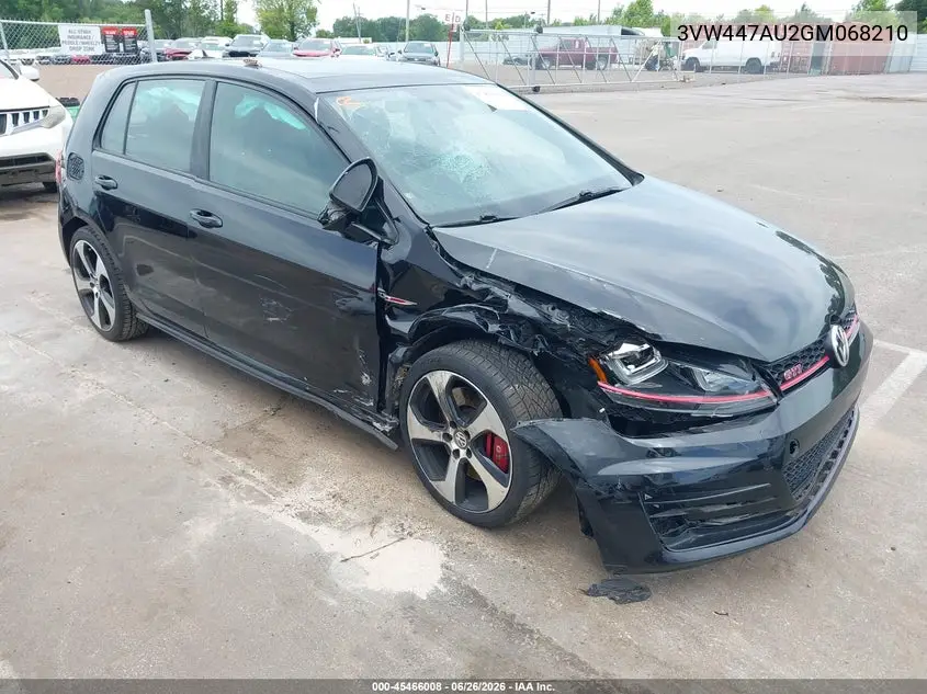 2016 Volkswagen Golf Gti Autobahn W/Performance Package 4-Door/S W/Performance Package 4-Door/Se W/Performance Package 4-Door VIN: 3VW447AU2GM068210 Lot: 45466008