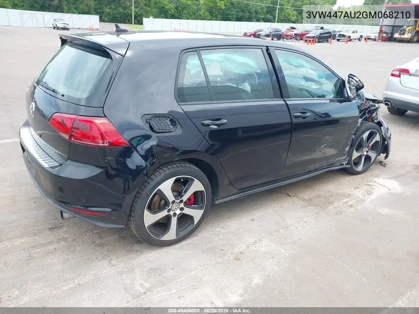 2016 Volkswagen Golf Gti Autobahn W/Performance Package 4-Door/S W/Performance Package 4-Door/Se W/Performance Package 4-Door VIN: 3VW447AU2GM068210 Lot: 45466008