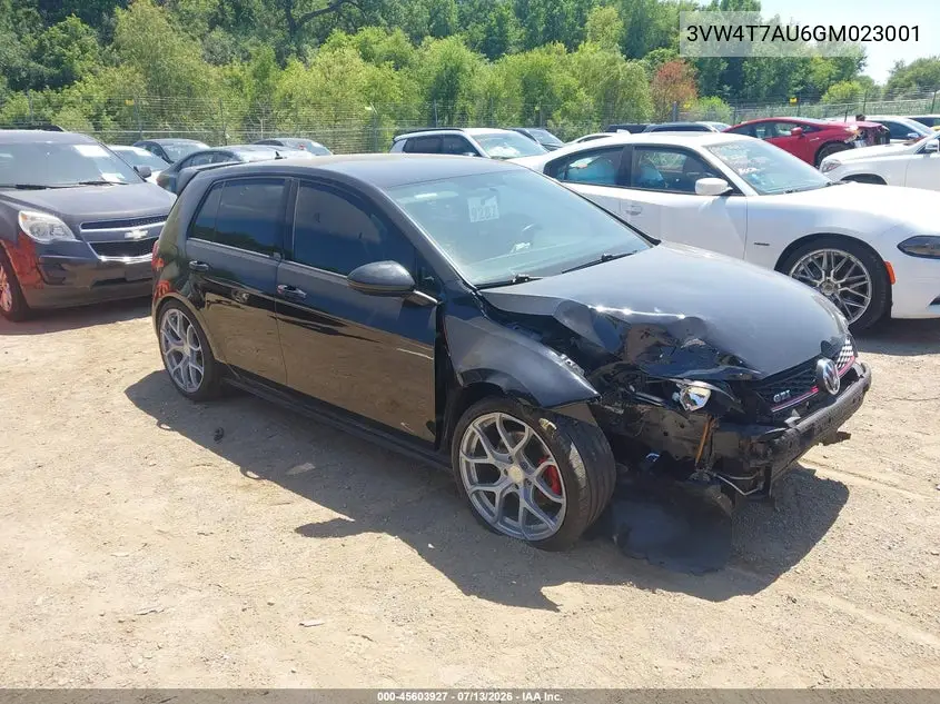 2016 Volkswagen Golf Gti Autobahn 4-Door/S 4-Door/Se 4-Door VIN: 3VW4T7AU6GM023001 Lot: 45603927