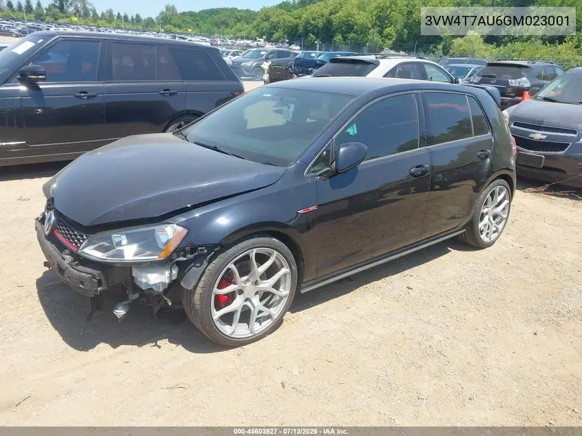 2016 Volkswagen Golf Gti Autobahn 4-Door/S 4-Door/Se 4-Door VIN: 3VW4T7AU6GM023001 Lot: 45603927