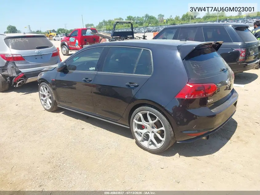 2016 Volkswagen Golf Gti Autobahn 4-Door/S 4-Door/Se 4-Door VIN: 3VW4T7AU6GM023001 Lot: 45603927