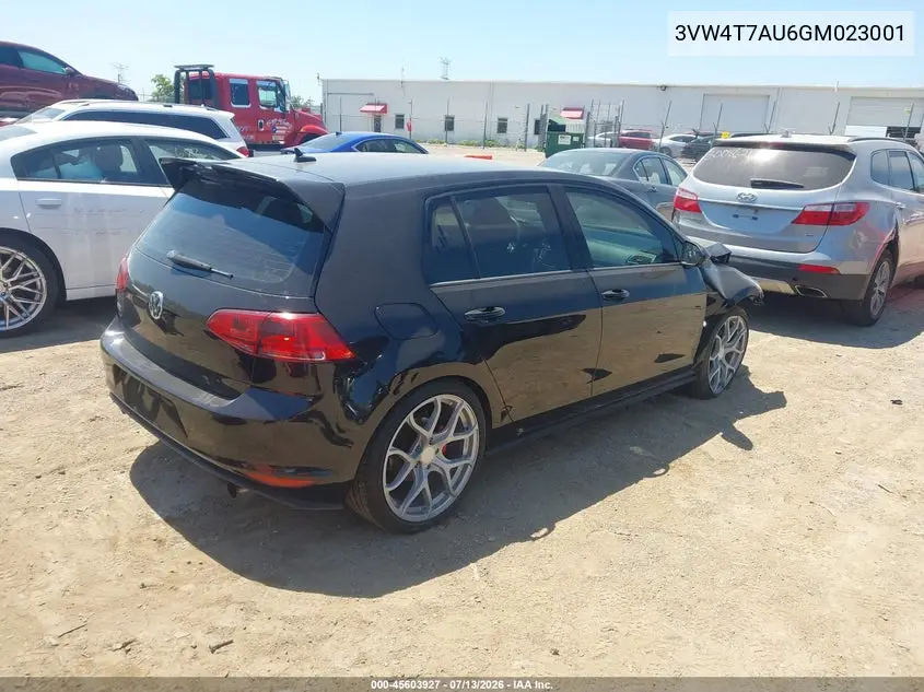 2016 Volkswagen Golf Gti Autobahn 4-Door/S 4-Door/Se 4-Door VIN: 3VW4T7AU6GM023001 Lot: 45603927
