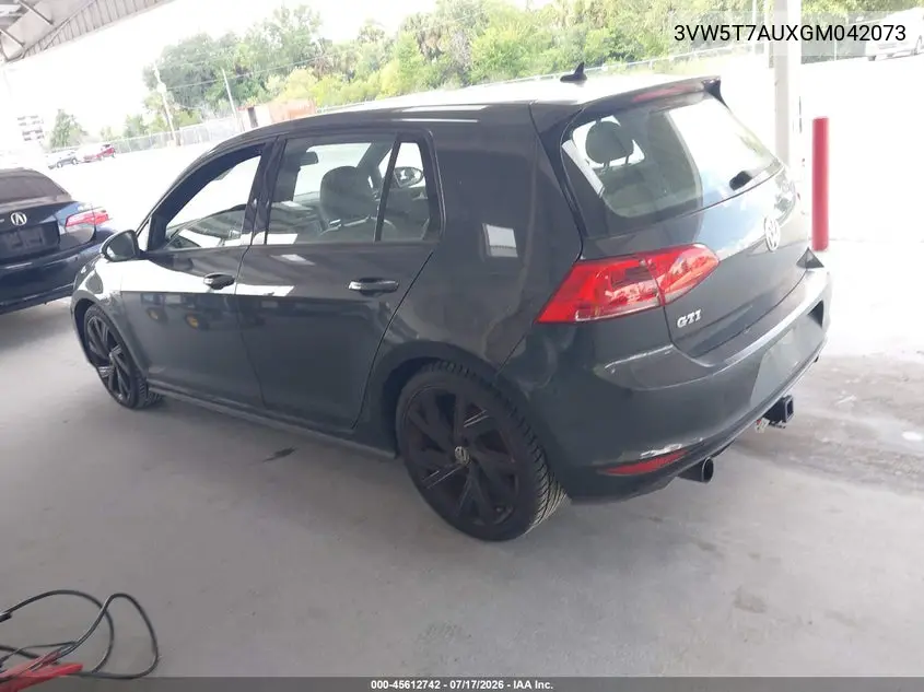 2016 Volkswagen Golf Gti Se 4-Door VIN: 3VW5T7AUXGM042073 Lot: 45612742