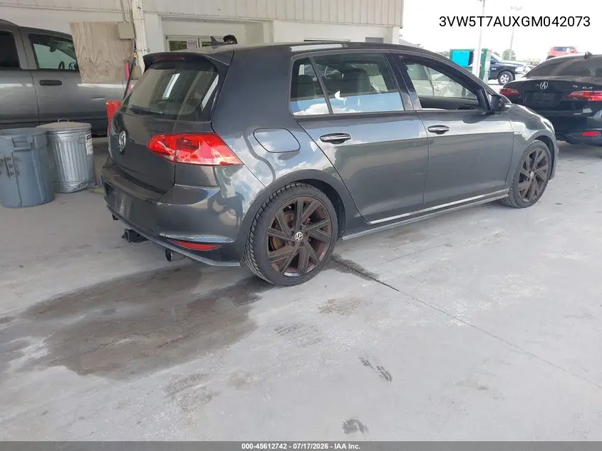 2016 Volkswagen Golf Gti Se 4-Door VIN: 3VW5T7AUXGM042073 Lot: 45612742