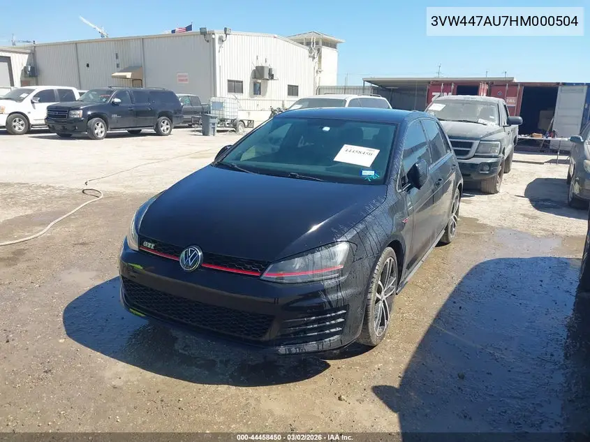2017 Volkswagen Golf Gti Sport 4-Door VIN: 3VW447AU7HM000504 Lot: 44458450