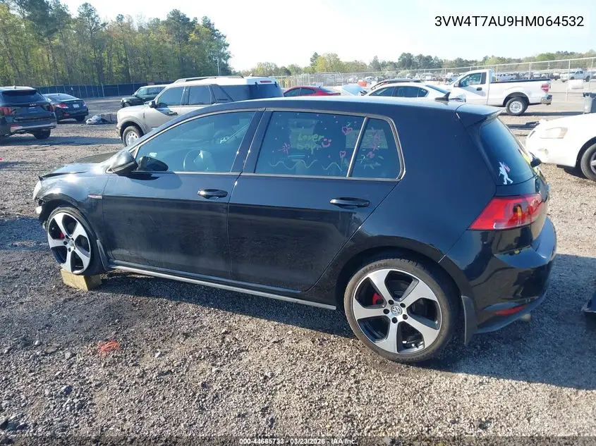 2017 Volkswagen Golf Gti Autobahn 4-Door/S 4-Door/Se 4-Door/Sport 4-Door VIN: 3VW4T7AU9HM064532 Lot: 44665733