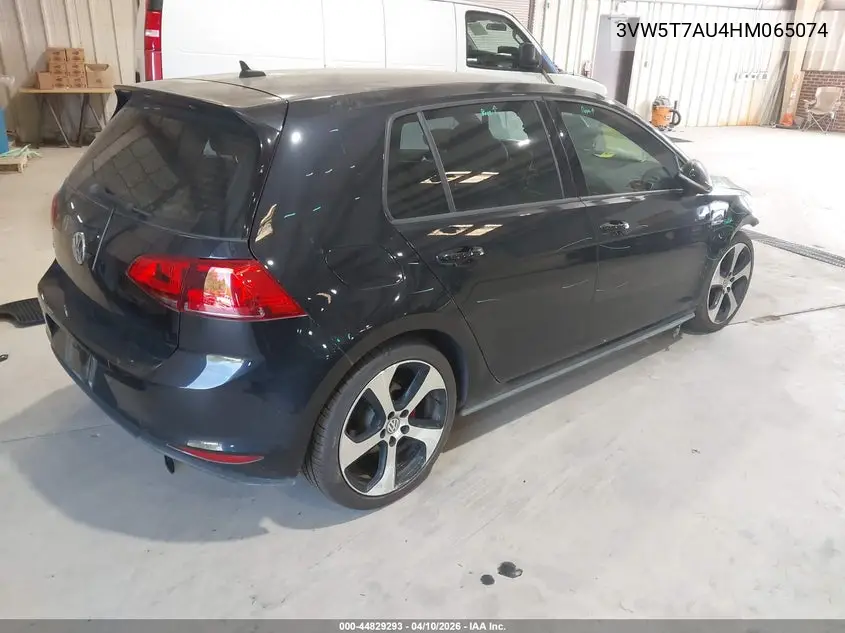 2017 Volkswagen Golf Gti Autobahn 4-Door/S 4-Door/Se 4-Door/Sport 4-Door VIN: 3VW5T7AU4HM065074 Lot: 44829293