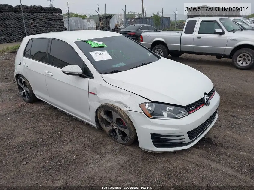 2017 Volkswagen Golf Gti S 4-Door VIN: 3VW5T7AU3HM009014 Lot: 45022279