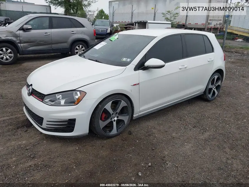2017 Volkswagen Golf Gti S 4-Door VIN: 3VW5T7AU3HM009014 Lot: 45022279