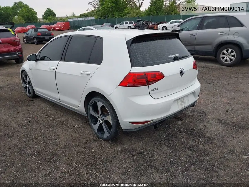 2017 Volkswagen Golf Gti S 4-Door VIN: 3VW5T7AU3HM009014 Lot: 45022279